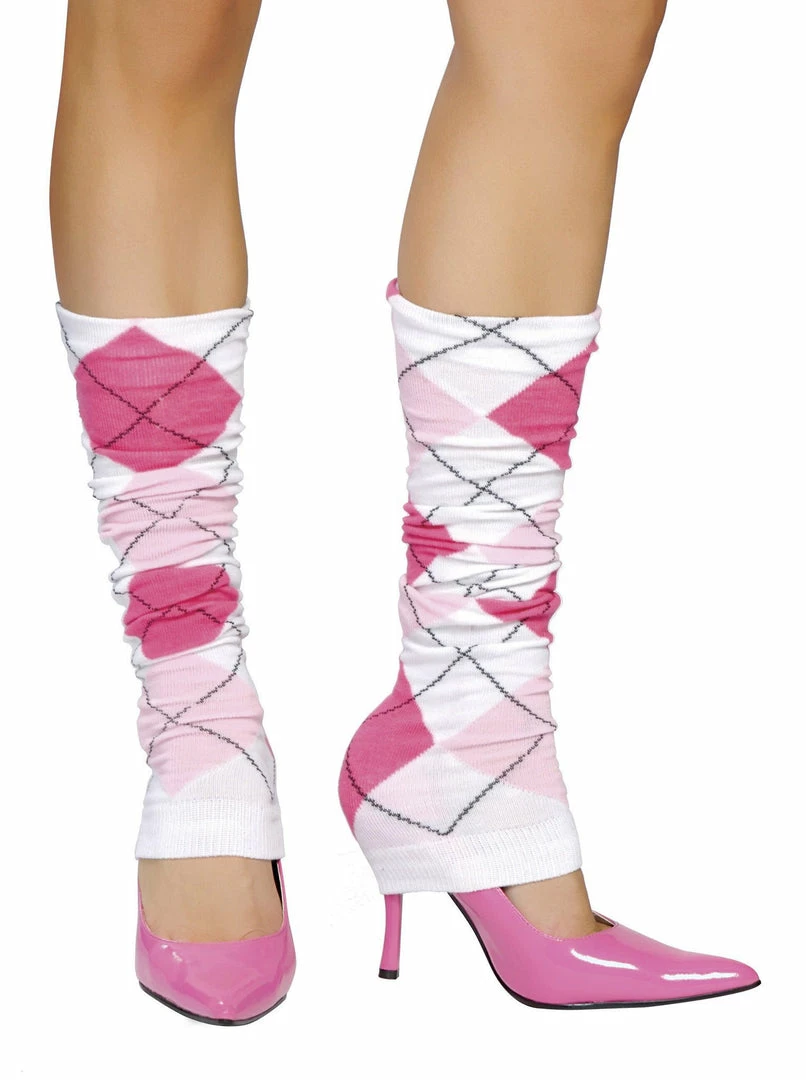 Roma Pair Of Pink Argyle Leg Warmers Accessories 3 Roma Pair Of Pink Argyle Leg Warmers Accessories