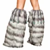 Roma Accessories Pair Of Fur Leg Warmers With Fringe And Bead Details