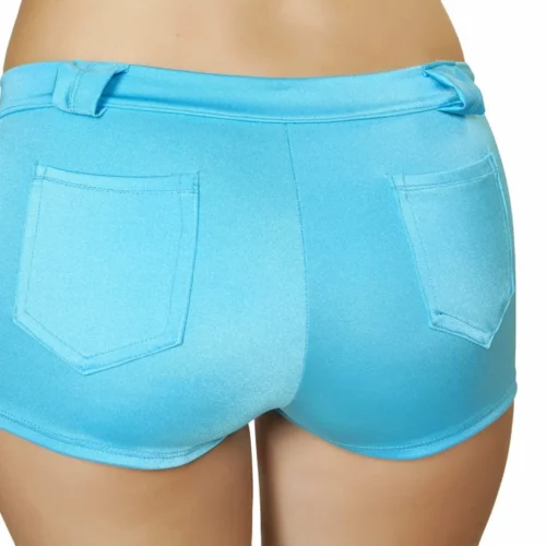 Roma Button Front Shorts With Pockets - Turquoise Rave/Festival Wear 5 Roma Button Front Shorts With Pockets - Turquoise Rave/Festival Wear