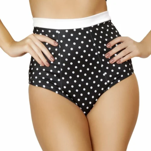 Roma High Waisted Pinup Style Polkadot Shorts With Banded Top Rave/Festival Wear