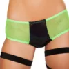 Roma Rave/Festival Wear Two Tone Shorts With Sheer Detail