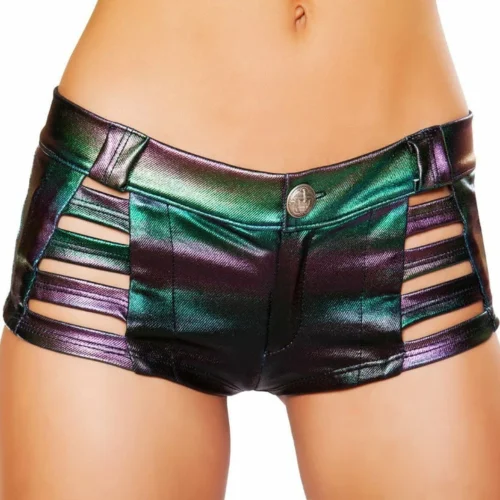 Roma Rave/Festival Wear Denim Strapped Shorts