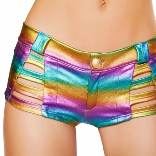 Roma Rave/Festival Wear Denim Strapped Shorts