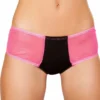 Roma Two Tone Shorts With Sheer Sides - Black/Pink