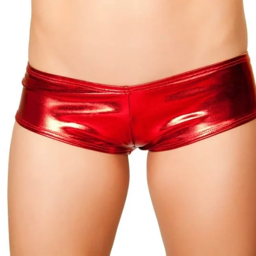 Roma Metallic Pucker Back Mini Shorts