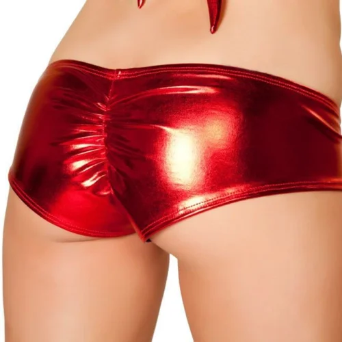Roma Metallic Pucker Back Mini Shorts
