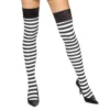Roma Hosiery Pair Of Black And White Striped Leggings