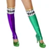 Roma Pair Of Purple And Green Metallic Leggings Hosiery