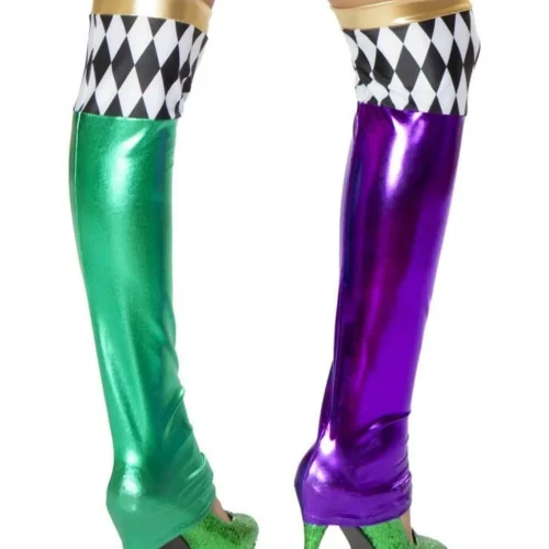 Roma Pair Of Purple And Green Metallic Leggings Hosiery