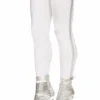 Roma Pair Of White Leggings With Silver Metallic Top