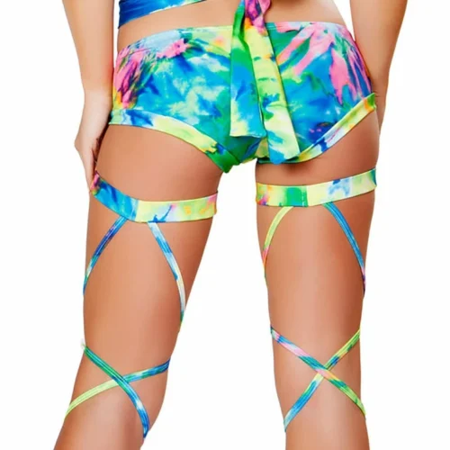 Roma Rave/Festival Wear Printed Low Rise Shorts